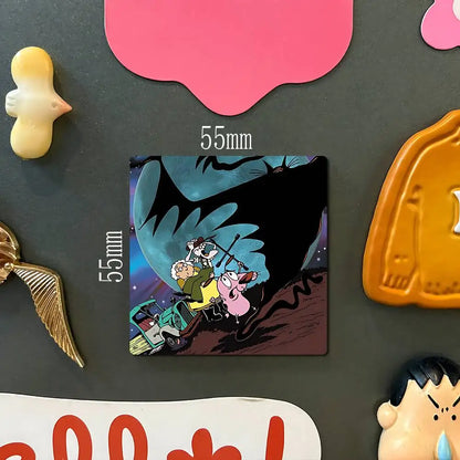 Courage The C-CowardlyS D-DogS Personalized Photo Fridge Magnets Round Magnetic Refrigerator Decoration Memorial Gifts Wedding