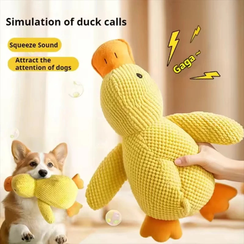 Cute dog Toy Stomping Duck Bite Resistant Grinding Teeth Cleaning Large Dog Interactive Entertainment Puppy Boredom Plush Toy
