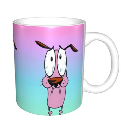 Personalized C-Courage The Cowardly Dog Coffee Mug DIY Ceramic Milk Tea Mug Cup