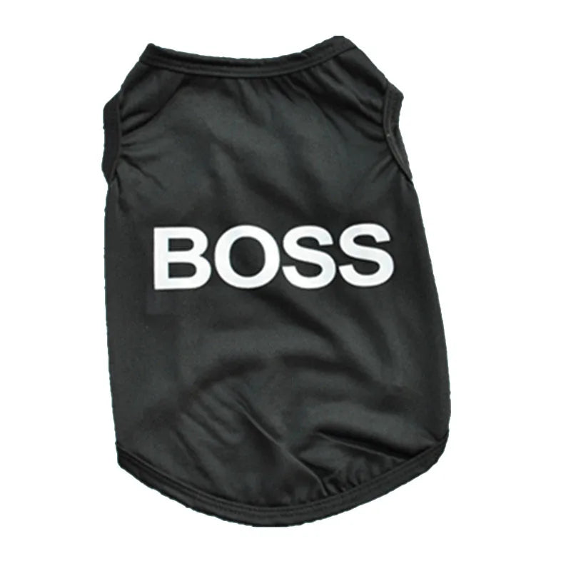Dog BOSS Costume Dog Shirt for Small Dogs Boy Spring Summer Pet Clothes Breathable Chihuahua Yorkies Beagle Puppy Vest T-Shirts