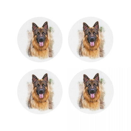 German Shepherd Dog Coasters Kitchen Placemats Non-slip Insulation Cup Coffee Mats For Decor Home Tableware Pads Set of 4