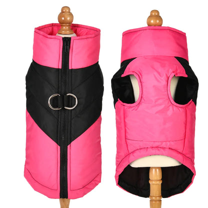 Waterproof Pet Clothes With D-ring Warm Dog Vest For Winter Outdoor Windproof Puppy Coat For Small Medium Dogs Bulldog
