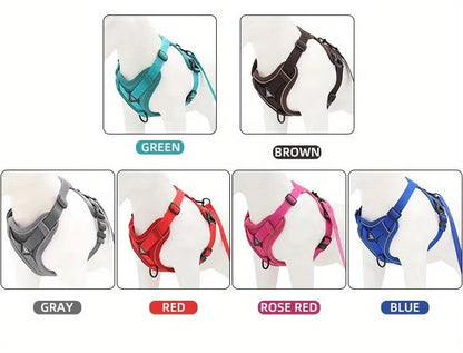 the NOPULL PRO HARNESS SET - No Pull Dog Harness and Leash Set Adjustable Pet Harness Vest for Small Dogs Cats Reflective Dog Chest Strap Lead Walking