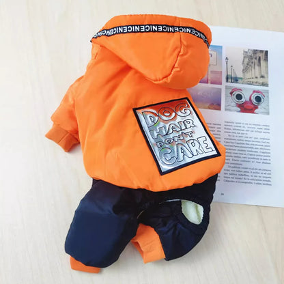 Winter Snow Coat for Small Dogs Warm Thickening Dog Jacket Windproof Coat Outfit Puppy Clothing Silver Sticker Overall for Dogs