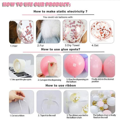 103Pcs Dog Paw Balloons  Balloon Birthday Balloons Garland Arch Kit for Boys Girls Pink Theme Birthday Party Decorations