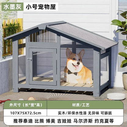 the ZEN DOGHOUSE - Doghouse Outdoor Warm and Rainproof Four-Season Universal Dog Cage, Outdoor Pet Nest Villa, Small Medium and Large Dog Sleeping
