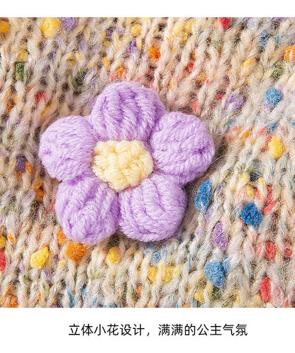 Autumn and Winter Pet Dot Little Flower Sweater Comfortable Warm Dog Clothes Teddy Cat Clothing Puppy Clothes for Small Dogs