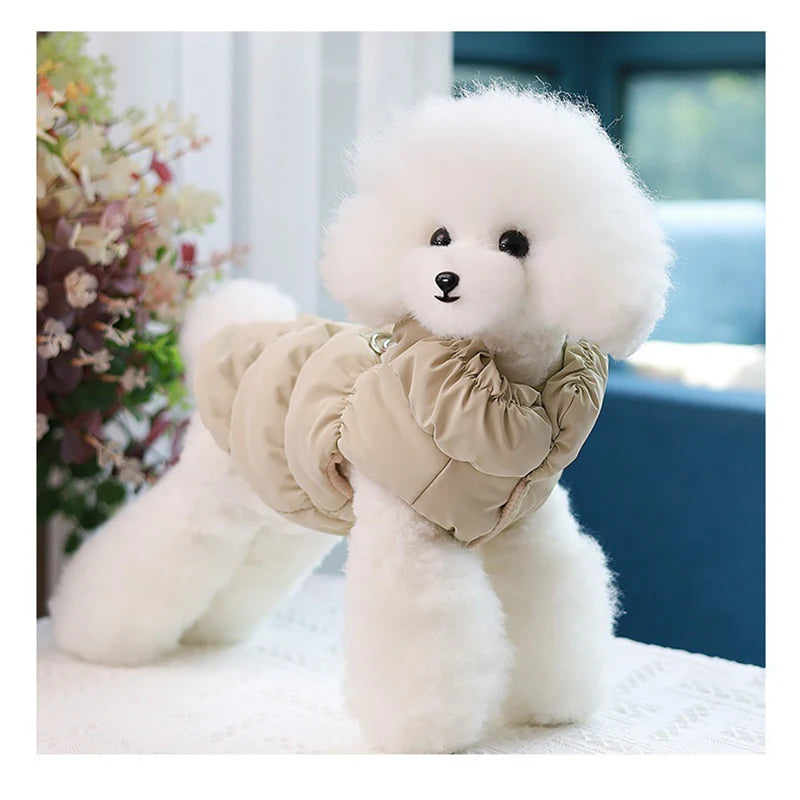 Dog Clothes With Warm Straps Cotton Jackets Pet Two-Legged Jackets Medium-Sized Dog Clothes Autumn-Winter Outfits