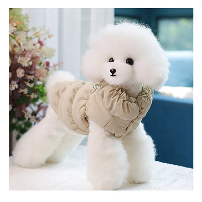 Dog Clothes With Warm Straps Cotton Jackets Pet Two-Legged Jackets Medium-Sized Dog Clothes Autumn-Winter Outfits