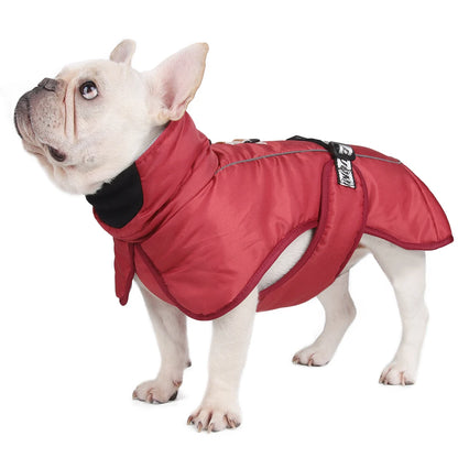 the WINDSNUG HIGH-COLLAR - Dog Jacket, Winter Warm Puppy Clothes for Small/Medium Dogs, High Collar Windproof French Bulldog/Pug Outfits, Costume Pet Apparel