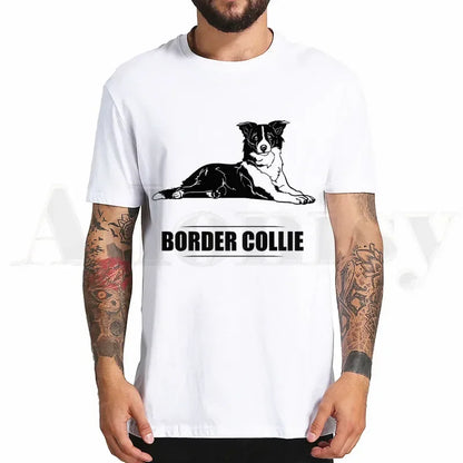 the BORDER COLLIE - Border Collie Print T-Shirt, Hip Hop Girl Print Top Tees, Harajuku Dog Cartoon Funny Kawaii Art T-Shirts, Men Fashion Summer T-Shirts