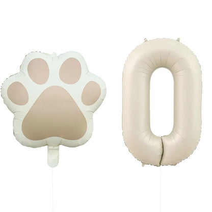 2 Pieces/Set Let us Pawty Big Dog Paws Aluminum Balloons 32 Inch Figure 1 2 3 4 Year Old Birthday Party Decoration Balloon Baby
