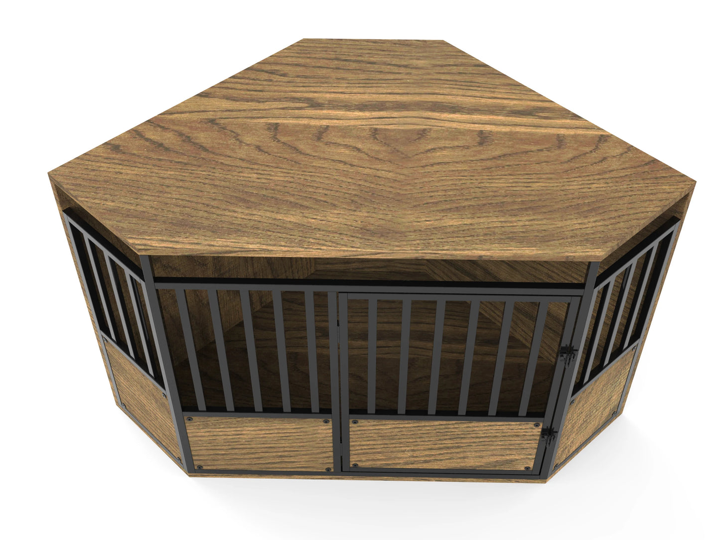 the CORNER CRATE - Furniture Style Wooden Pet Crate Corner Table, Heavy Duty Large Dog Cage Kennel