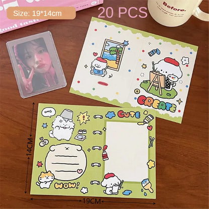 20 Pcs Cute Dog Folding Card Packaging Material Card Shipping Message Card Gift Packaging Greeting Card