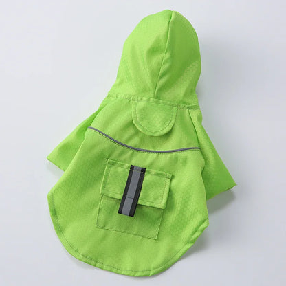 the NEON DOGGY - S-XL Creativity Pets Clothes, Hooded Raincoats Reflective Strip Dogs Raincoats, Waterproof Outdoor Breathable Net Yarn Jackets