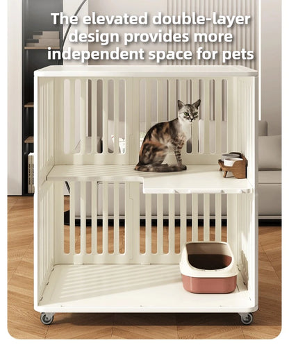 Indoor Dog House Large Space Pet Cage Noiseless Universal Wheel Transparent Dogs Villa Kennel Pet Accessories Products