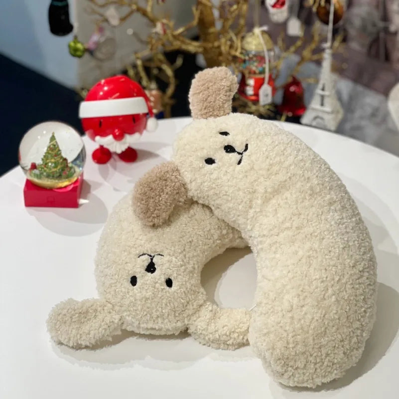 Winter Dog Pillow To Protect Cervical Spine Deep Sleep U-Shaped Pillow Fall Plush Warm Cat Pillow Sleep Pillow Dog Supplies