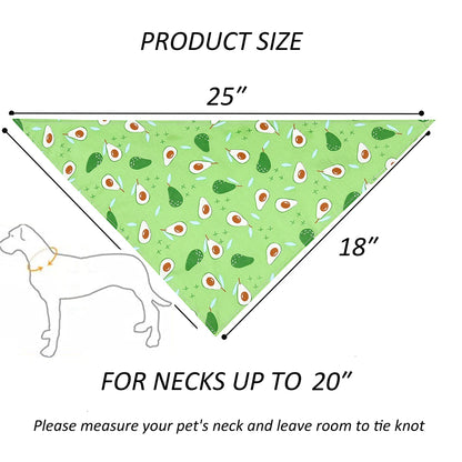 Sucado Dog Bandana Fruit Floral Spring Washable Soft Doggy Scarf Kerchief Summer Adjustable for Small Medium Large Dogs Pets