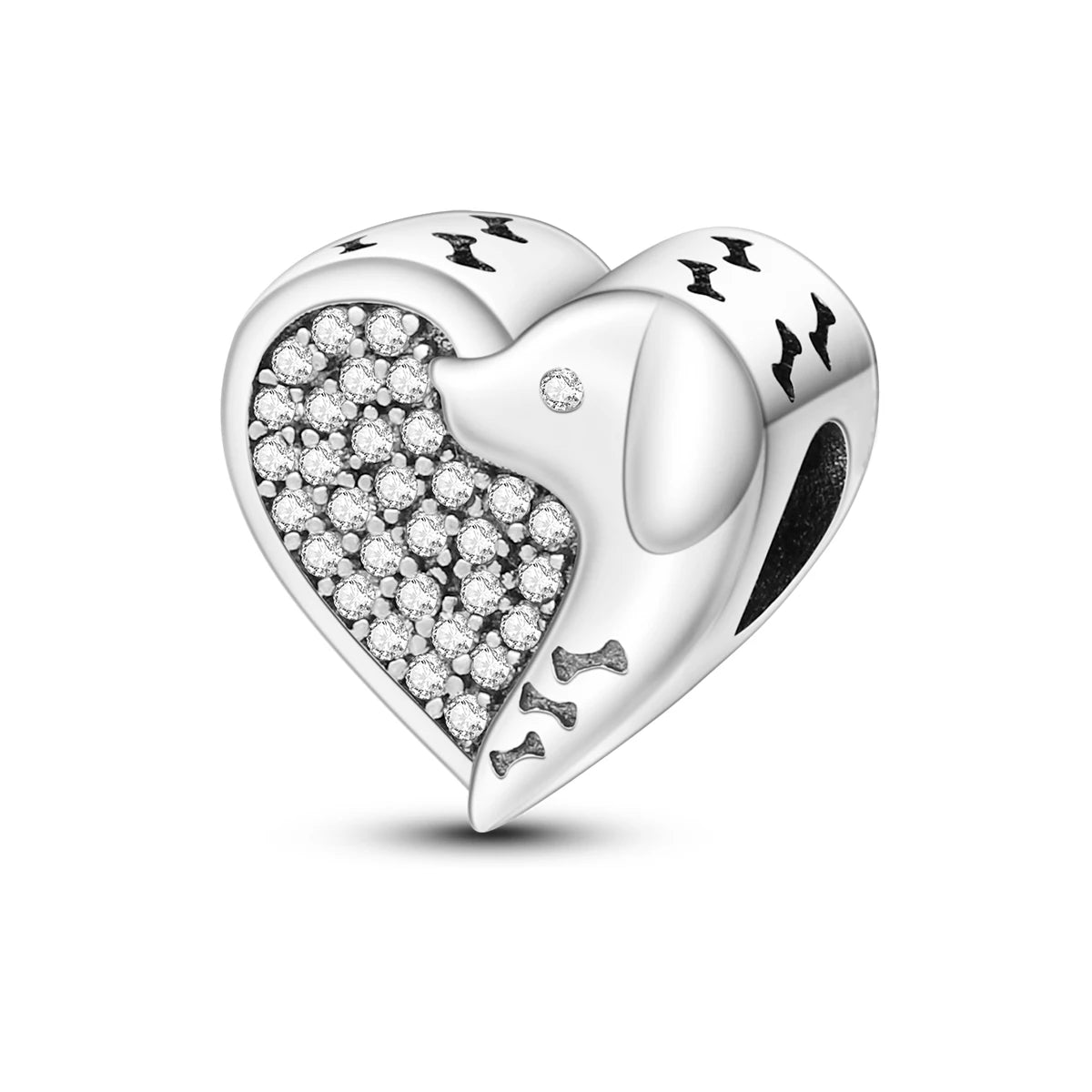 Dog Pet Charms 925 Silver Doggy Paw French Bulldog Bones Beads fit Original Bracelet DIY Fine Jewelry