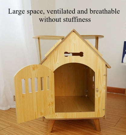 Indoor Dog House Bed Door Small Medium Cat Dog Kennel Outdoor Comfortable Puppy House Inside with Vents Pets Cage Supplies