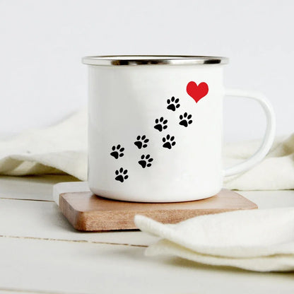 Funny Dachshund Print Creative Enamel Mug Coffee Wine Mugs Cartoon Dogs Paw Party Drink Beer Juice Milk Cups Gifts for Lover Dog