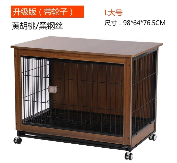 Wholesale Decorative Crates Wooden Stainless Steel Heavy Duty Pet Cage Furniture Dog Kennels Stackable Dog Cages