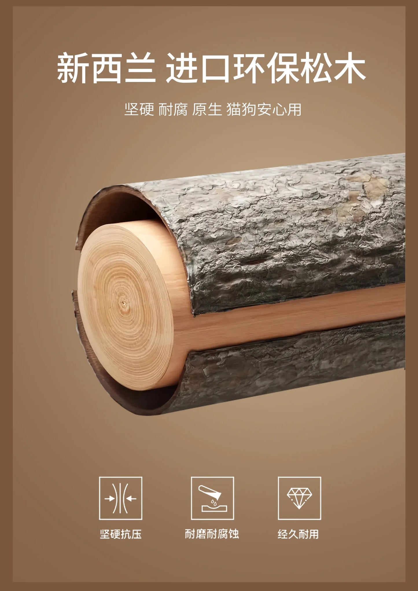 Wooden Pet Tent House - Washable Dog Bed for Small Dogs, Cat House with Removable Cover, Cozy Pet Tent for Indoor/Outdoor Use