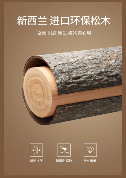 Wooden Pet Tent House - Washable Dog Bed for Small Dogs, Cat House with Removable Cover, Cozy Pet Tent for Indoor/Outdoor Use