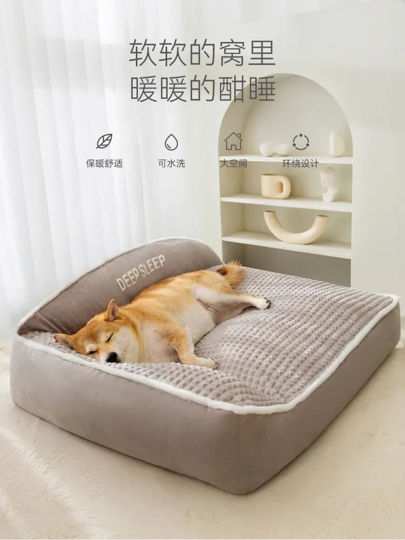 Autumn and Winter Kennel for Medium and Large Dogs, Large Kennel, Warm and Thickened Mat, Cat Sleeping Mat Pet Cat Nest