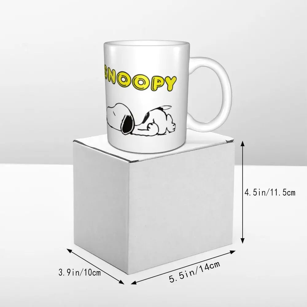 Manga Snoopy Woodstock Cartoon Dog Coffee Mug DIY Customized Ceramic Tea Milk Mug