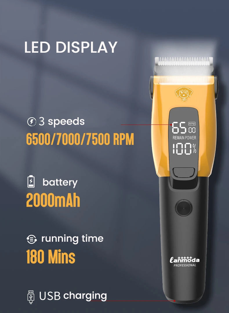 Pet Clipper Professional Dog Hair Trimmer Cat Grooming Shaver Type-C Charged Electric Puppy Cutting Machine for Small Big animal