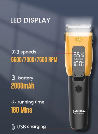 Pet Clipper Professional Dog Hair Trimmer Cat Grooming Shaver Type-C Charged Electric Puppy Cutting Machine for Small Big animal