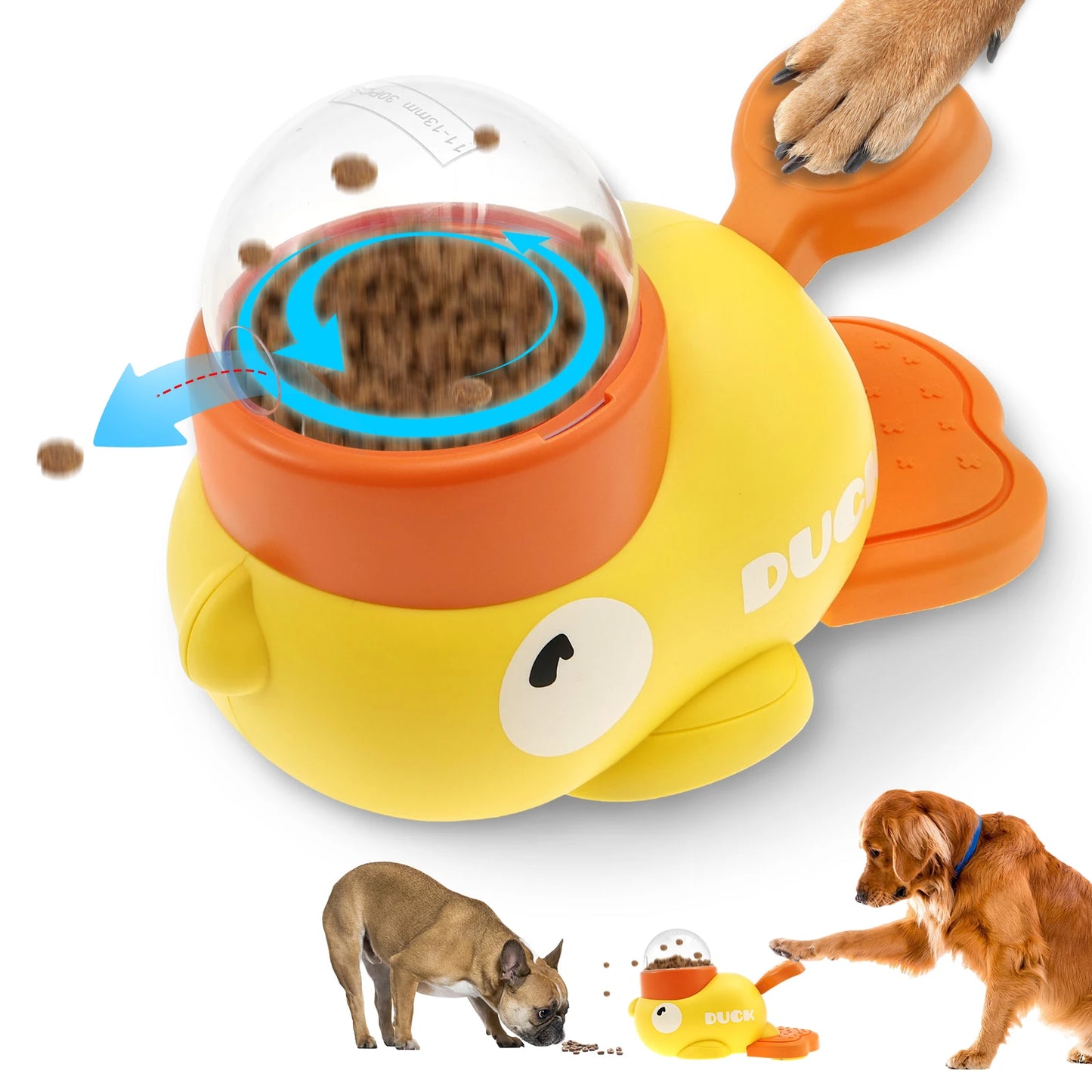 Interactive Duck Shaped Dog Slow Feeder Toy Pet Automatic Intelligence Food Dispenser Training Cat Dog Snack Toy
