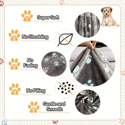 Thickened Soft Flannel Fleece Cat Dog Blanket Bed Mats Paw Foot Print Warm Pet Blanket Sleeping Beds Cover Mat For Pets Supplies