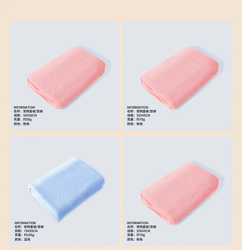 Pet Covers Air Conditioners Blankets Dog Bed Pads Dog Cat Blankets Thickened Coral Fleece Bath Towels
