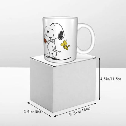 Manga Snoopy Woodstock Cartoon Dog Coffee Mug DIY Customized Ceramic Tea Milk Mug