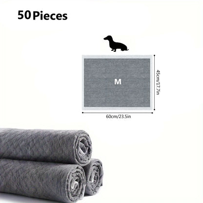 the ABSORBENT DOG PADS - 100/50/40/20PCS Absorbent Dogs Diapers, Disposable Puppy Training Pee Pads, Quick Dry Bamboo Charcoal Surface Mat, Clean Cushion