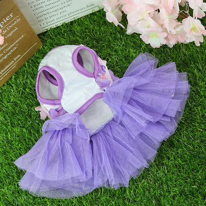 Lace Chiffon Dress for Small Dog Floral Dress Party Birthday Puppy Wedding Dress Summer Cute Costume Clothes for Pet Dogs Cat