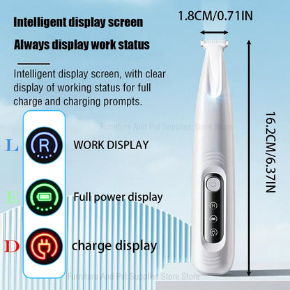 the LED HYDROTRIM PRO - New Dog Paw Trimmer with LED Light, Fully Waterproof Pet Hair Trimmer with LED Display, Dog Clippers for Grooming, 18mm Widen Blade