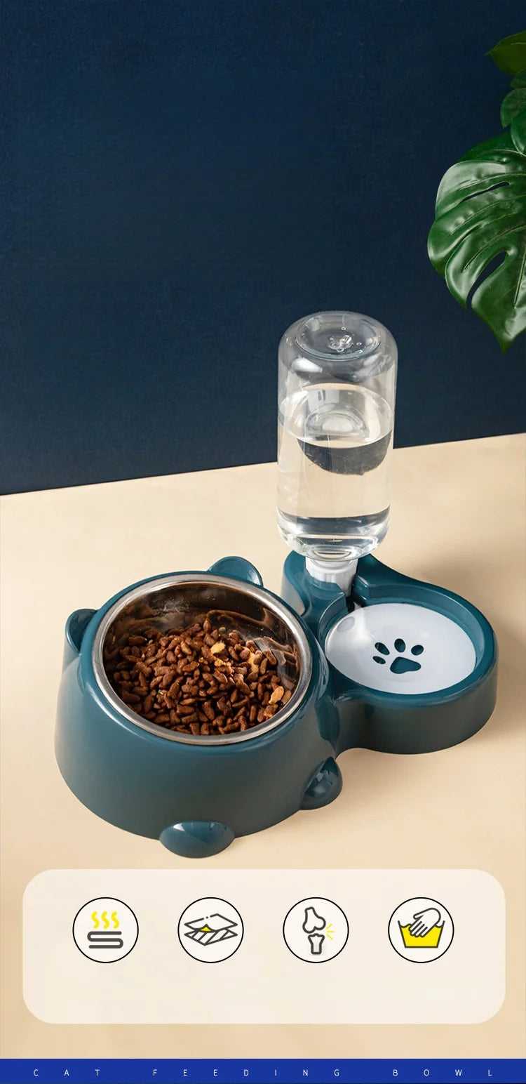 Cat Bowl 2-in-1 Drinking Water Dog Food Pot Water Bowl Rice Pot Pet Supplies Cat Bowl Pet Drinking Water Feeding Integration