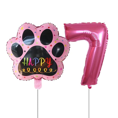 2 pieces/set Let us Pawty Big Dog PAWS Aluminum Balloons 30 inch figure 1 2 3 4 year old birthday party decoration Balloon Baby