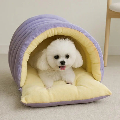 Pet House with Non-slip Base Washable Pet Bed for Dogs Cats Soft Fleece Cat Bed with Removable Washable Cover Cozy Cave