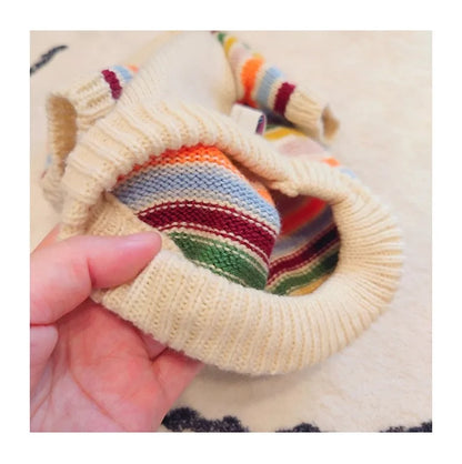 Winter Warm Clothes for Bichon Frise, Teddy, Yorkie, and Other Dogs. Thick Two-paw Sweater for Autumn and Winter Dog Walking.