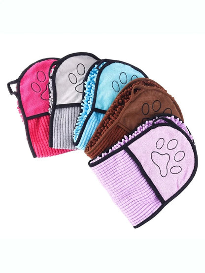 the PAWPOLISH BATH GLOVE - NEW Body Scrubber, Cat/Dog Bath Towel, Glove-Style Bathing Towel, New Dog Drying Towel, Quick-Dry Pet Supplies