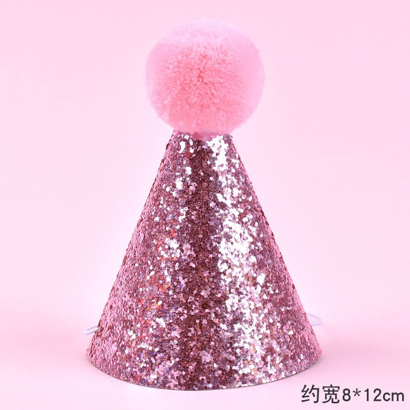 Cute Pet Birthday Caps With Bowknot Cat Dog Costume Sequin Headwear Cap Hat Christmas Party Pets Accessories Decoration