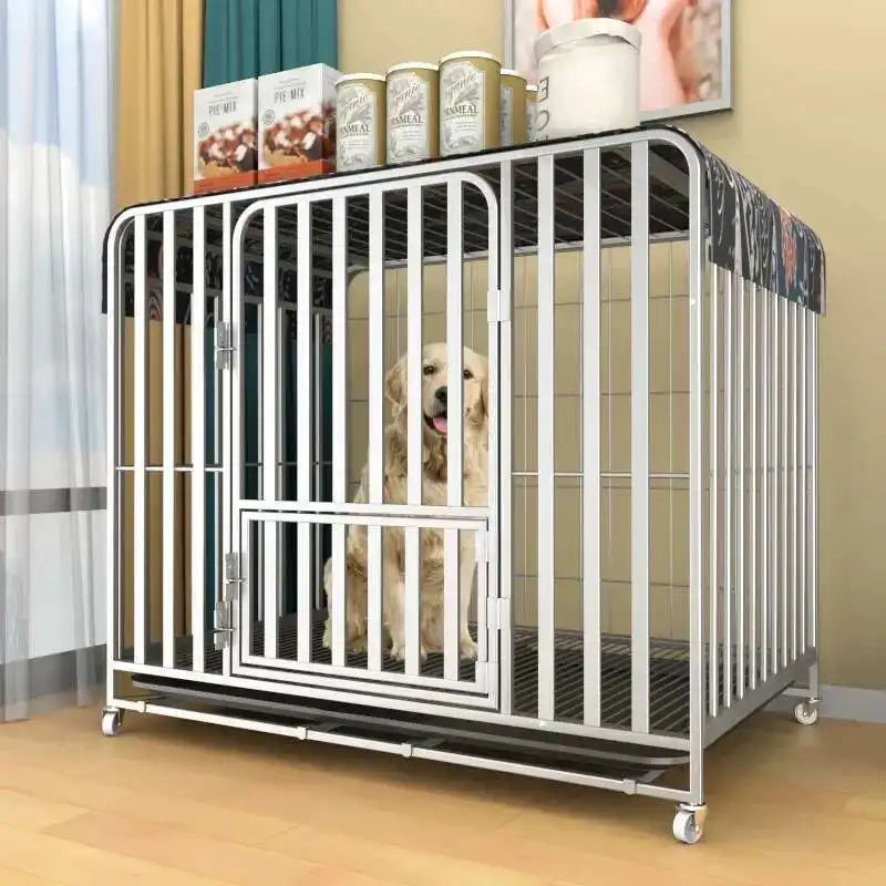 Household Indoor and Outdoor Dog Cage Large Dog Medium Dog Cage with Toilet Golden Retriever Labrador Cage Pet Supplies House