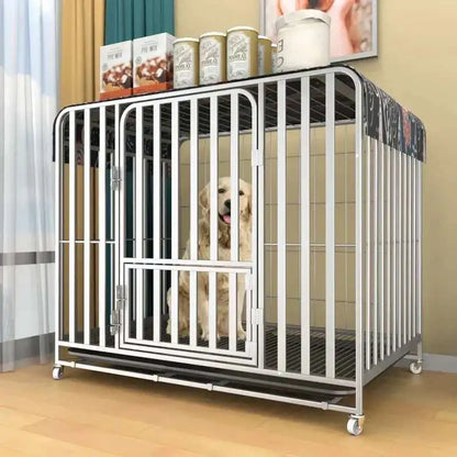 Household Indoor and Outdoor Dog Cage Large Dog Medium Dog Cage with Toilet Golden Retriever Labrador Cage Pet Supplies House