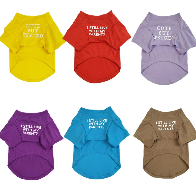 Spring Summer Pet Dog Clothes Round Neck T-shirt for Small Dogs French Bulldog Shiba Inu Puppy Pullovers Letter Print Vest