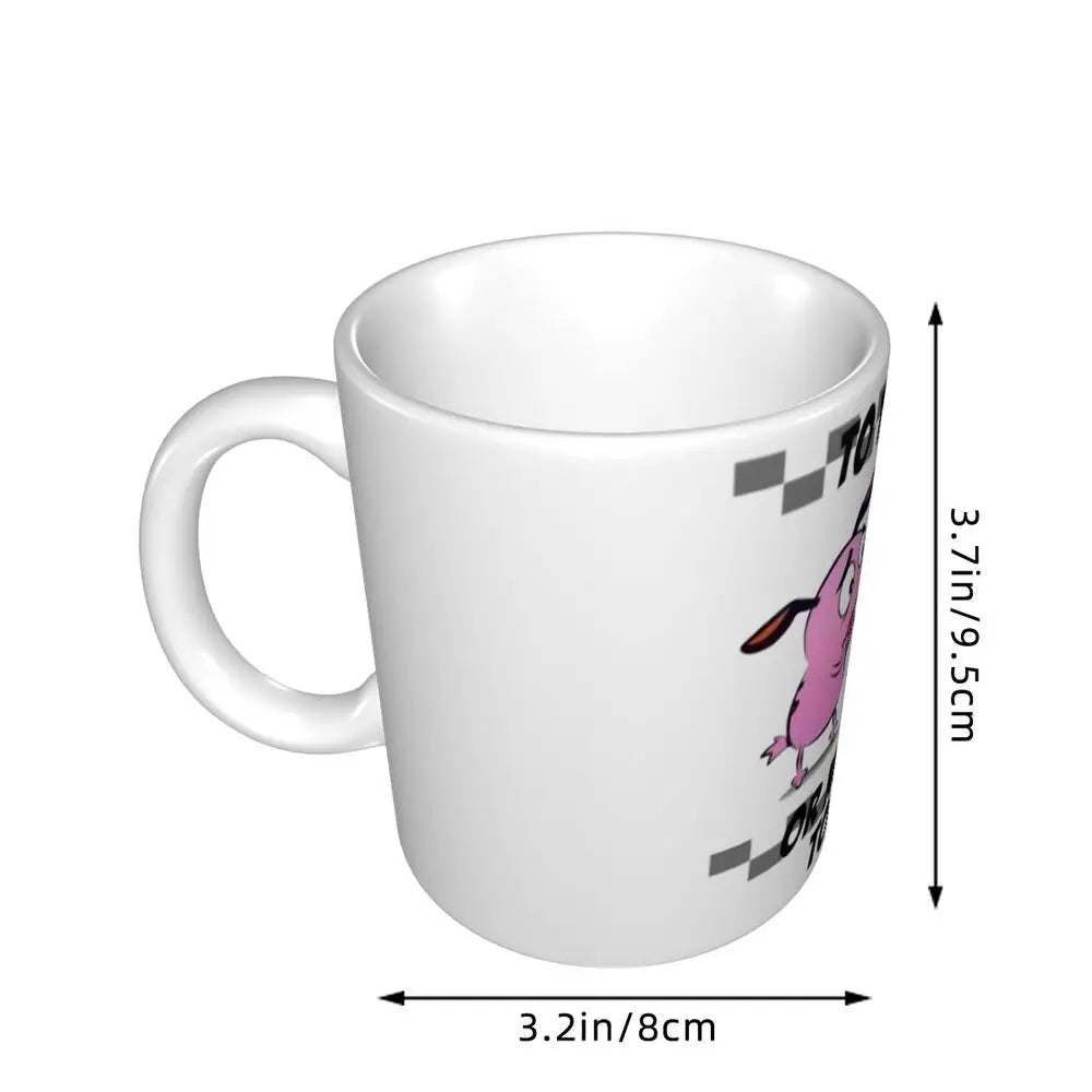 Personalized C-Courage The Cowardly Dog Coffee Mug DIY Ceramic Milk Tea Mug Cup