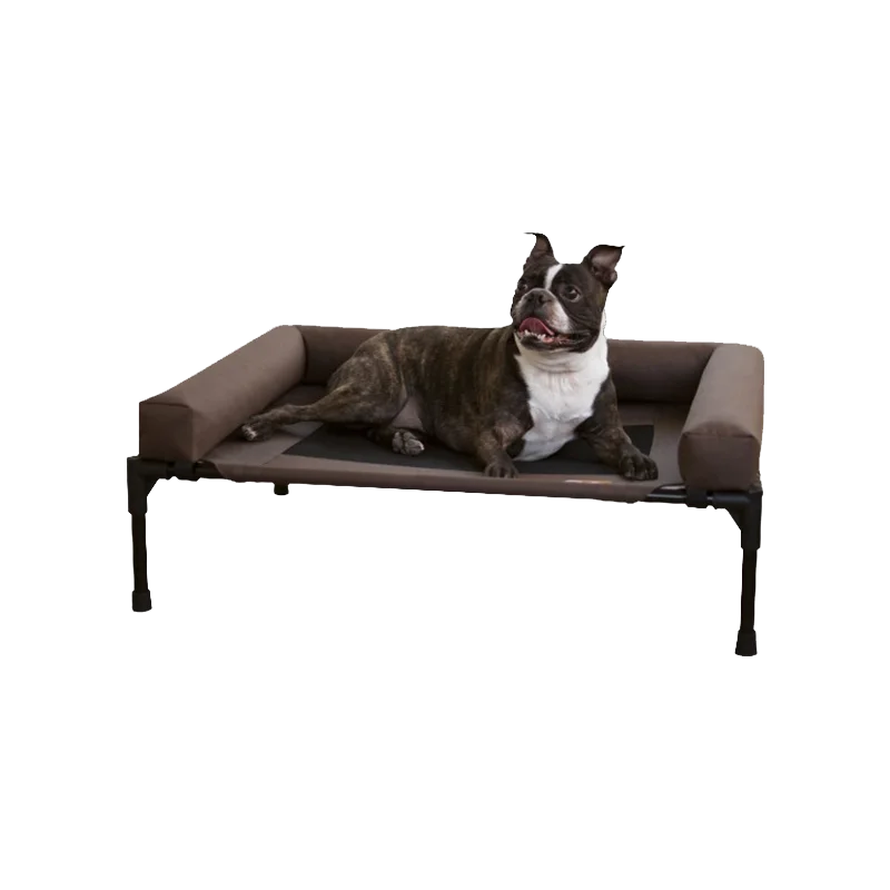 Large Elevated Cooling Dog Bed Portable Anti-Chewing Outdoor Kennel with Non-Slip Foot Rest Pet Bed